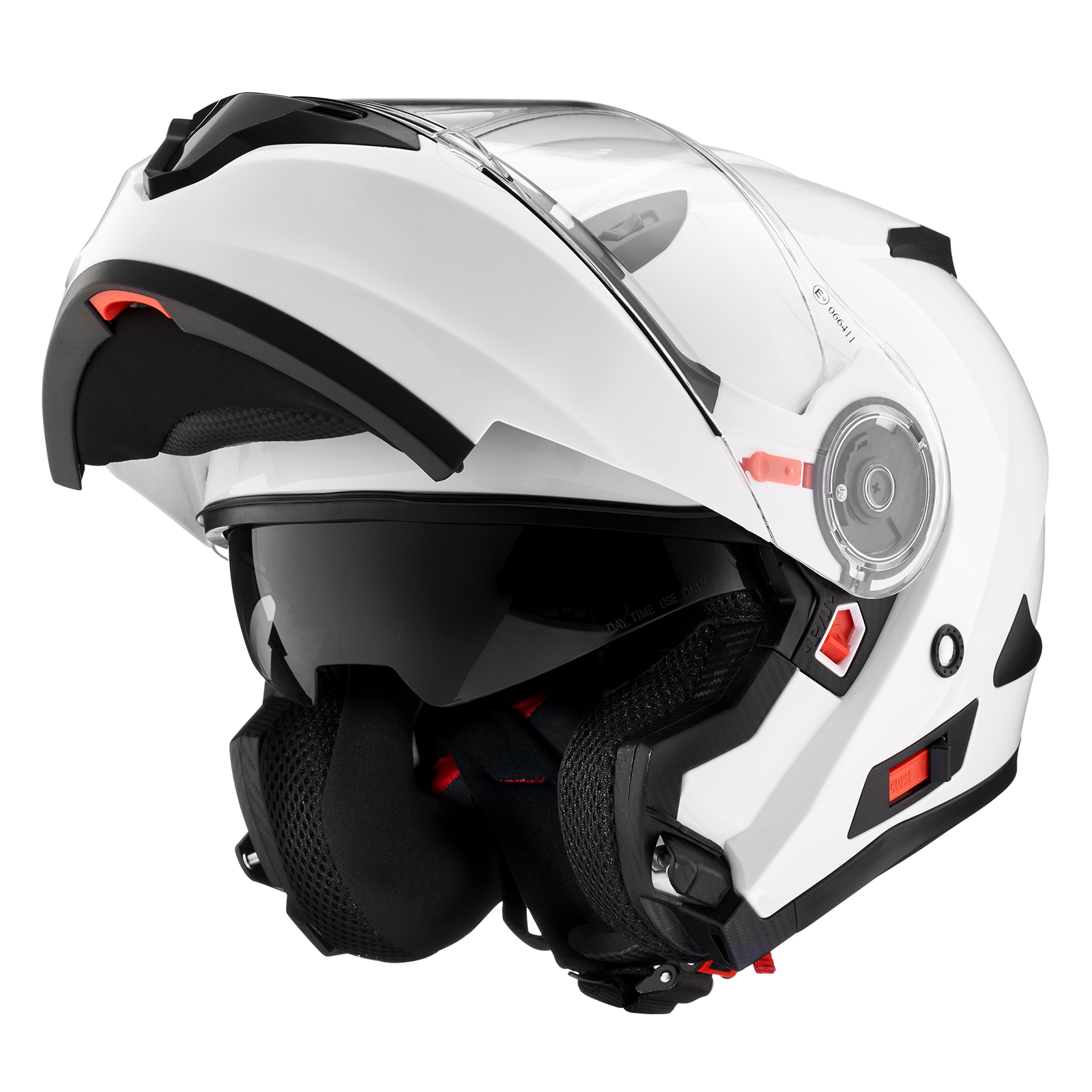 【国内SG/PSC正規品】 FUKUSEI バイクヘルメット フルフェイス インナーシールド付き システムヘルメット フリップアップ FF868 ホワイト Lサイズ 59-60cm未満