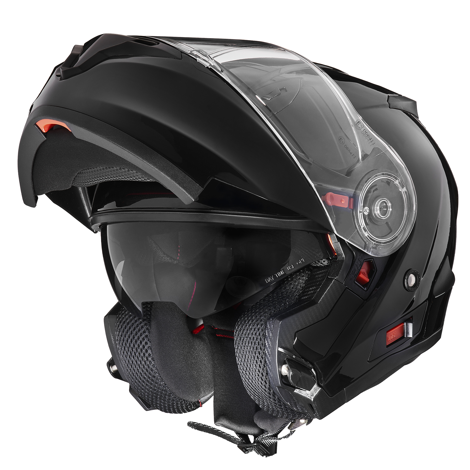 【国内SG/PSC正規品】 FUKUSEI バイクヘルメット フルフェイス インナーシールド付き システムヘルメット フリップアップ FF868 艶有りブラック Lサイズ 59-60cm未満